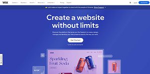 Wix homepage the is a website design platform 2023